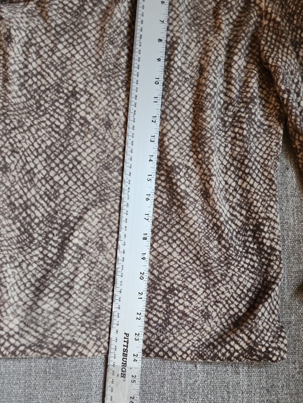 White + Warren Taupe and Cream V-Neck Snake-Print Sweater - Picture 6 of 6
